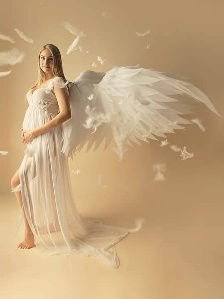 fotos embarazada con alas de angel